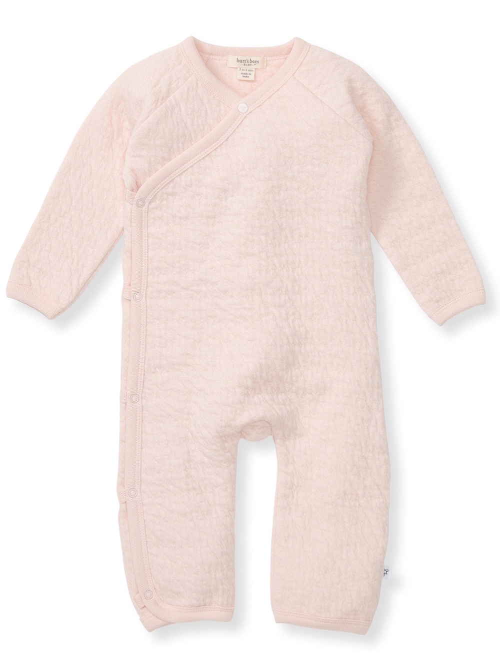 Burts Bees Organic Cotton Quilted Bee Wrap-Front Baby Jumpsuit - Ranunculus
